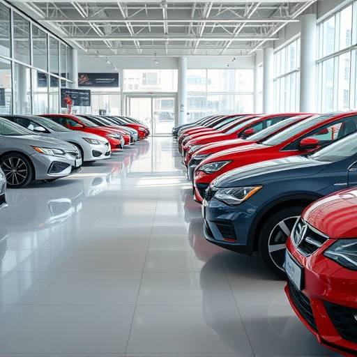 Apex Motors showroom floor featuring a wide variety of cars, trucks, and SUVs