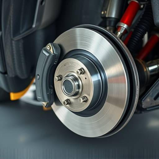 Technician inspecting car brakes and rotors