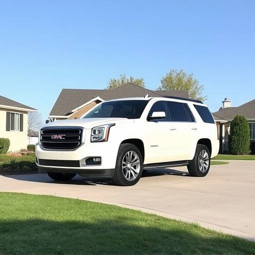 White 2024 Chevrolet Tahoe parked in a driveway.